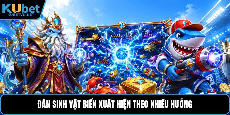 Đàn sinh vật biển xuất hiện theo nhiều hướng